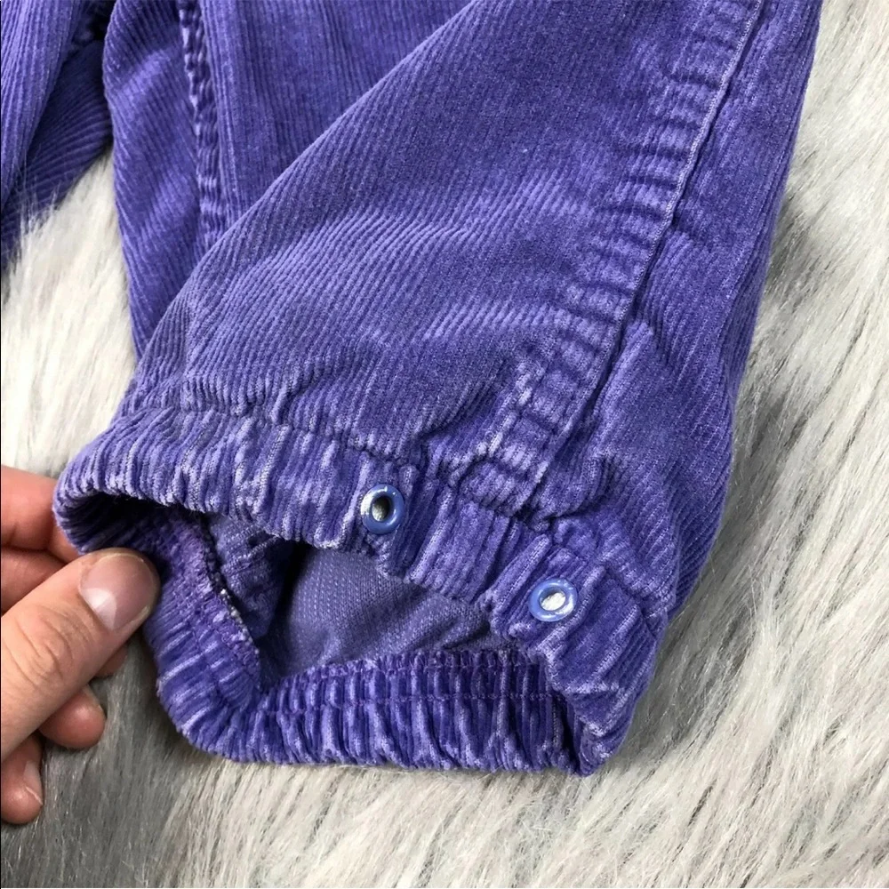 RARE Vintage Oshkosh Bgosh Purple Rainbow Heart Corduroy Girls Overalls